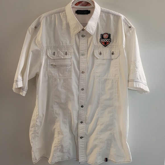COOGI Other - Coogi Short Sleeve Button Up Shirt Men's Size XXL White Embroidered